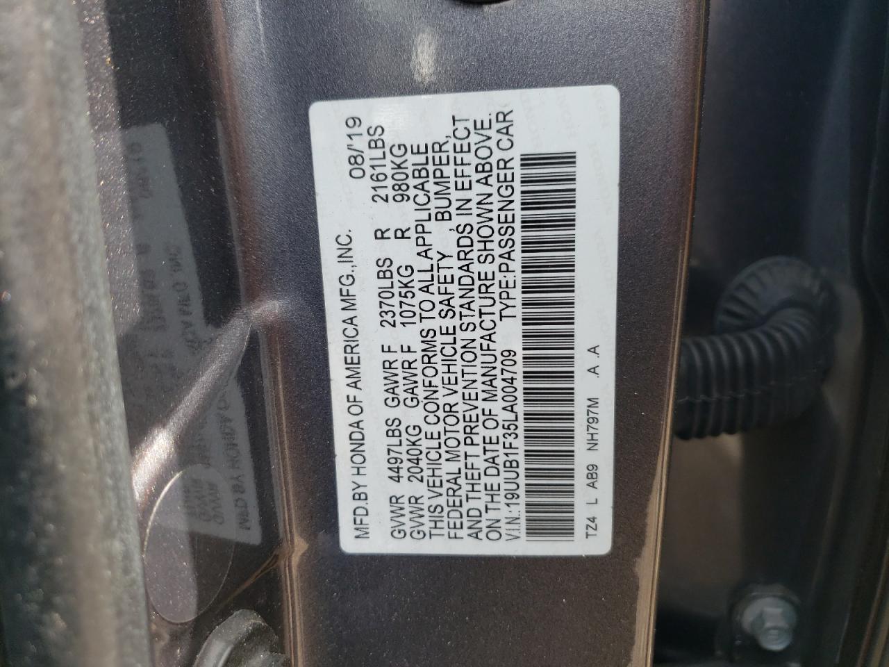 19UUB1F35LA004709 2020 Acura Tlx