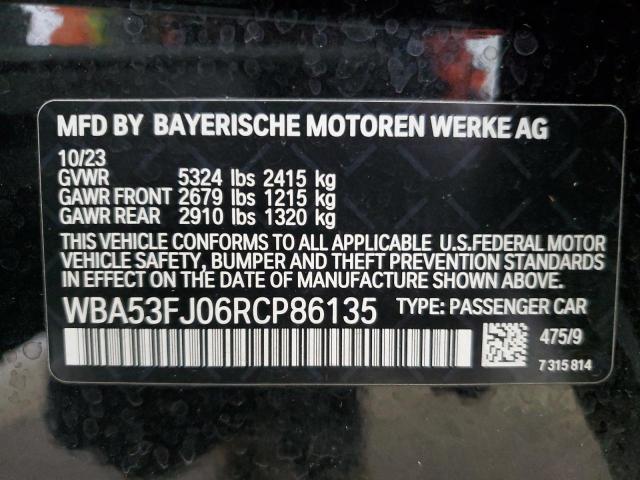 VIN WBA53FJ06RCP86135 2024 BMW 5 Series, 530 XI no.12