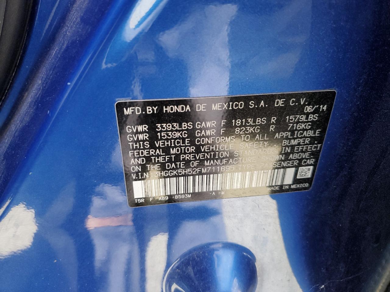 3HGGK5H52FM711695 2015 Honda Fit Lx