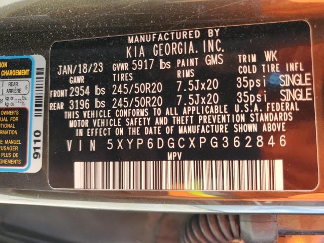 2023 Kia Telluride S VIN: 5XYP6DGCXPG362846 Lot: 52169074