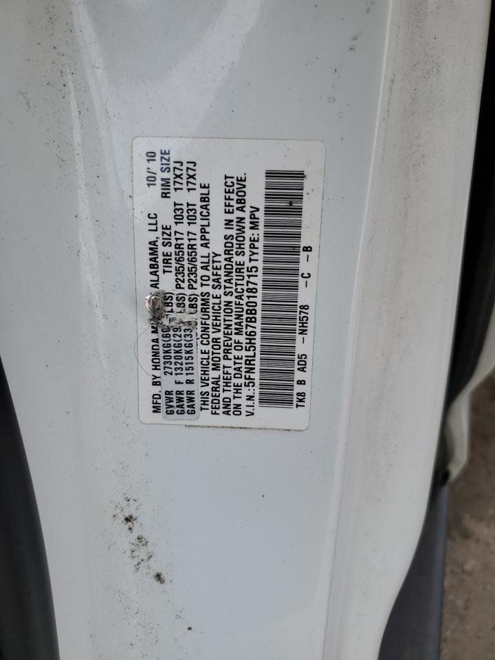 5FNRL5H67BB018715 2011 Honda Odyssey Exl
