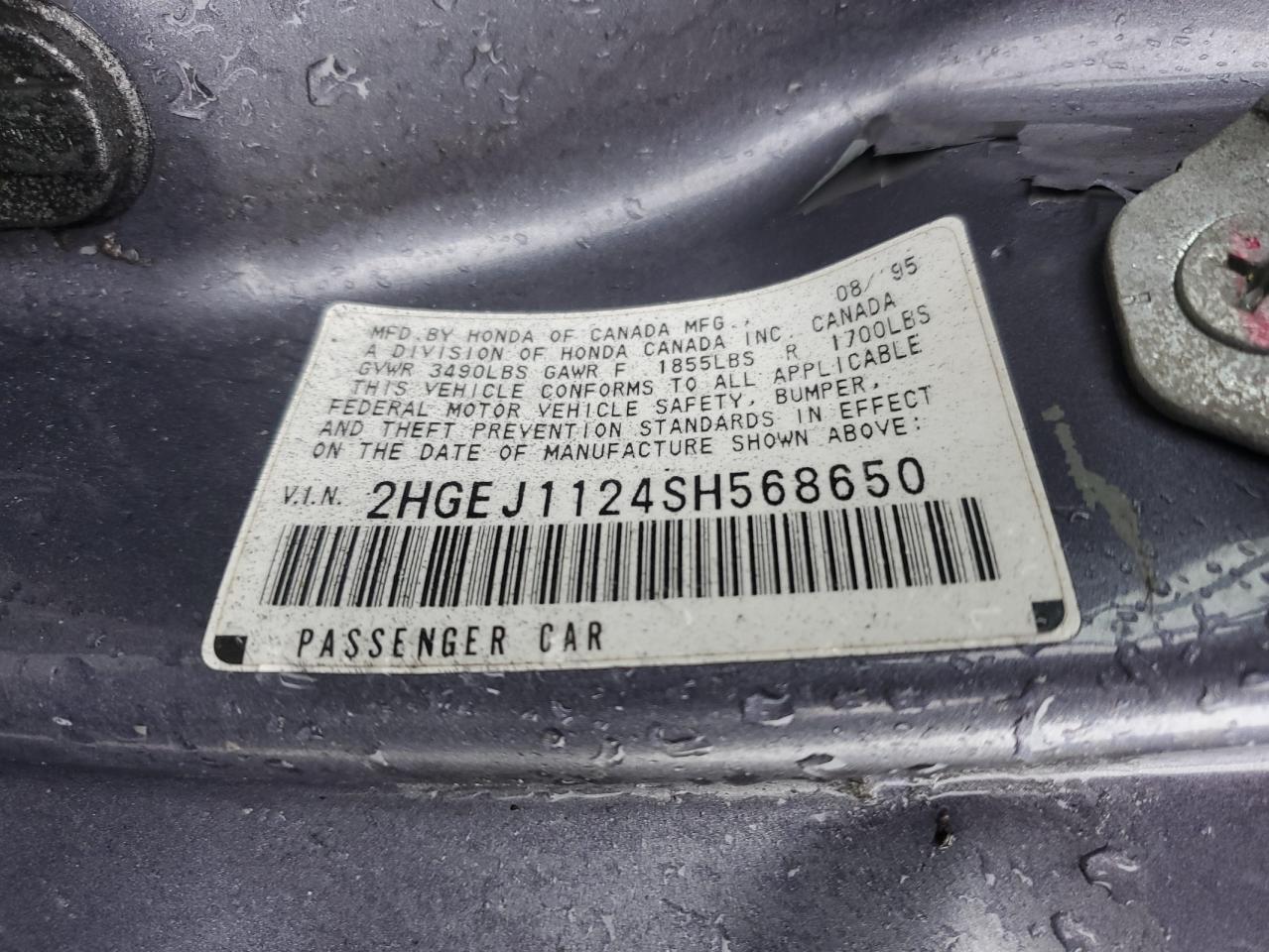 2HGEJ1124SH568650 1995 Honda Civic Ex