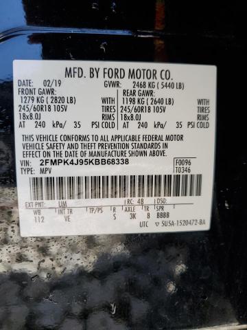 2019 Ford Edge Sel VIN: 2FMPK4J95KBB68338 Lot: 52363394