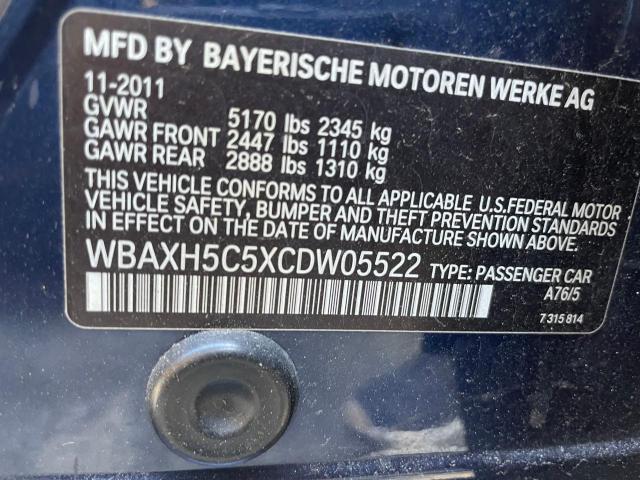 Lot #2473400082 2012 BMW 528 XI salvage car
