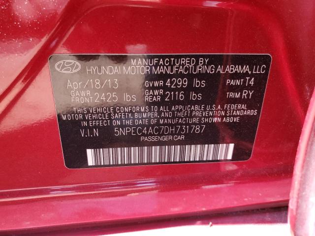 2013 Hyundai Sonata Se VIN: 5NPEC4AC7DH731787 Lot: 51626804