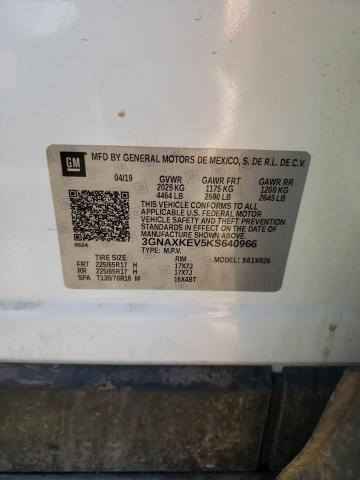 2019 Chevrolet Equinox Lt VIN: 3GNAXKEV5KS640966 Lot: 50551384