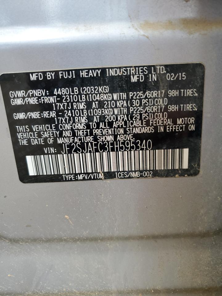 JF2SJAFC3FH595340 2015 Subaru Forester 2.5I Premium