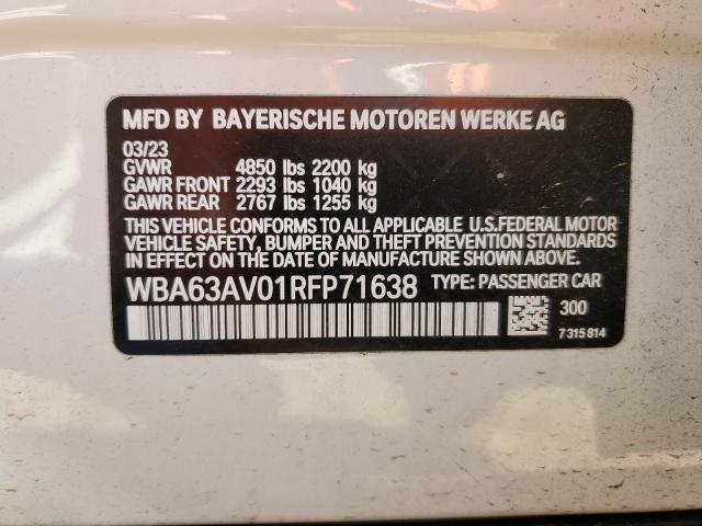 2024 BMW 430I GRAN WBA63AV01RFP71638