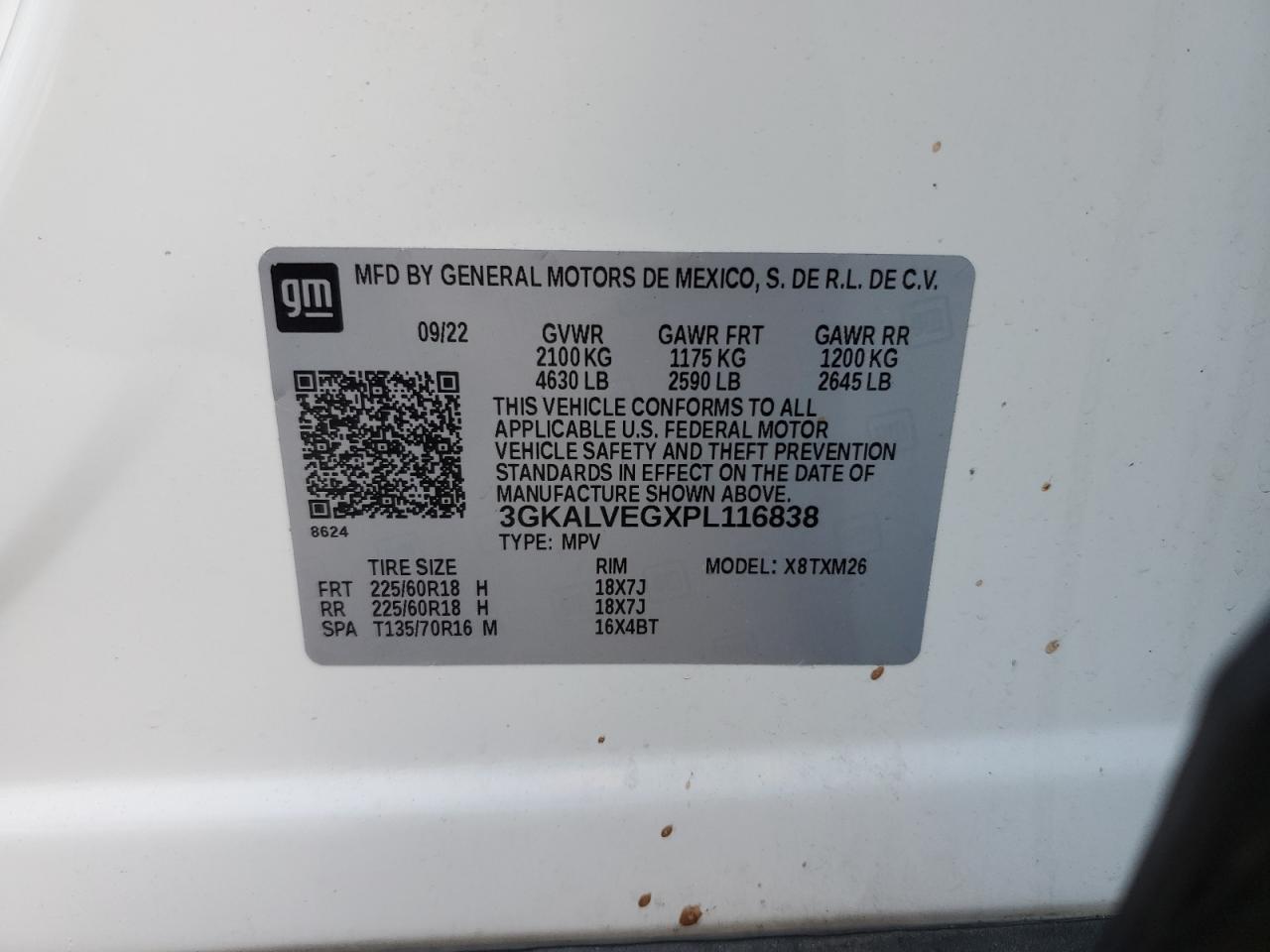 3GKALVEGXPL116838 2023 GMC Terrain Slt