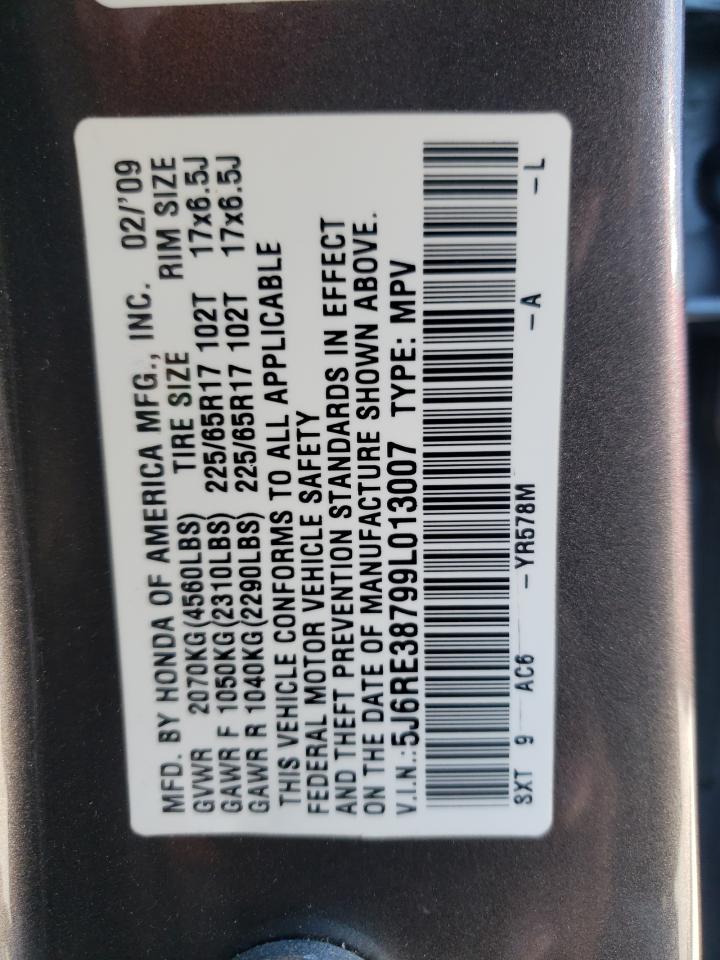 5J6RE38799L013007 2009 Honda Cr-V Exl