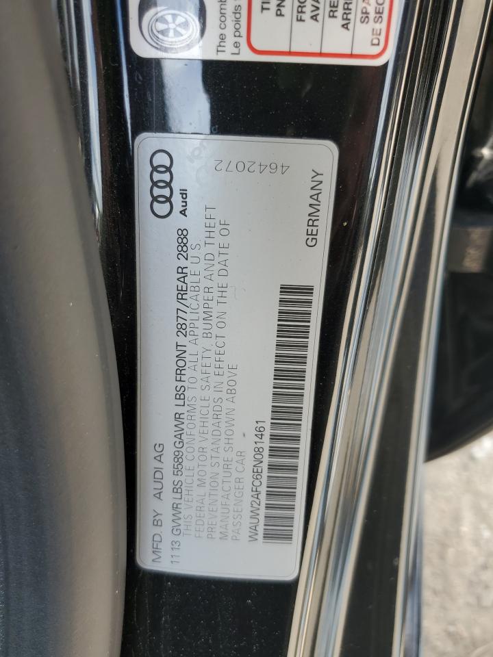 WAUW2AFC6EN081461 2014 Audi S7 Premium