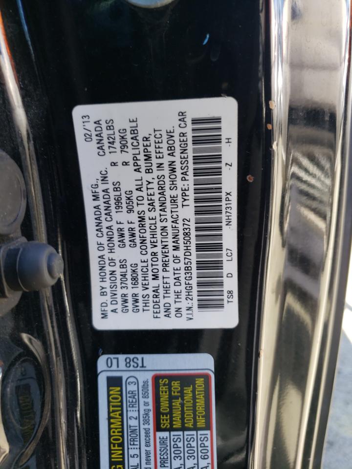 Lot #3028246786 2013 HONDA CIVIC LX