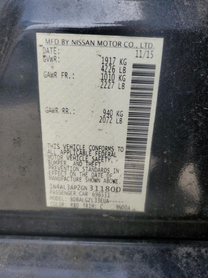 1N4AL3AP2GN311800 2016 Nissan Altima 2.5