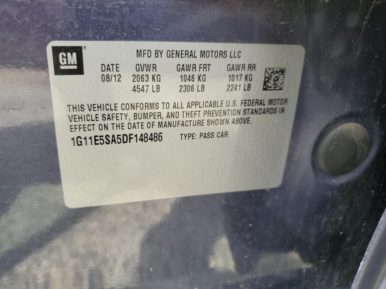 1G11E5SA5DF148486 2013 Chevrolet Malibu 2Lt