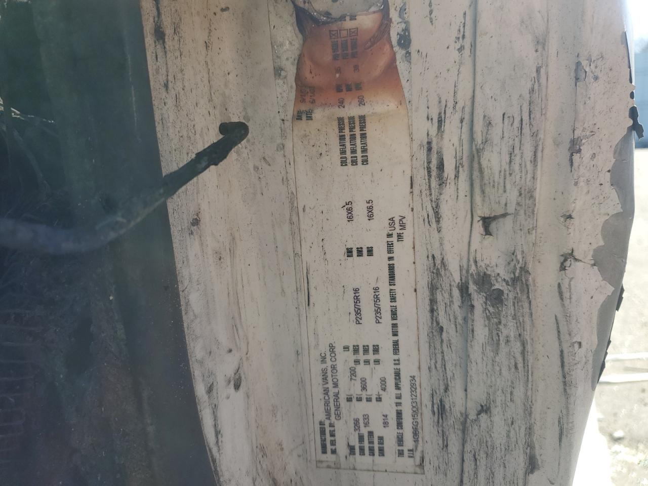 1GBFG15XX31232934 2003 Chevrolet Express G1500