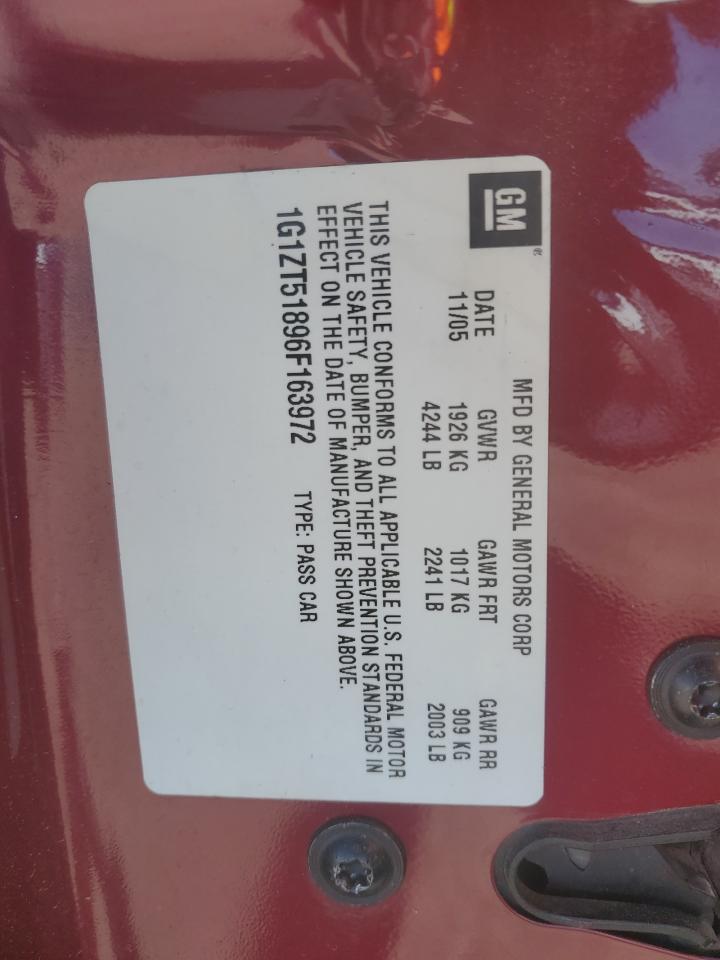 1G1ZT51896F163972 2006 Chevrolet Malibu Lt