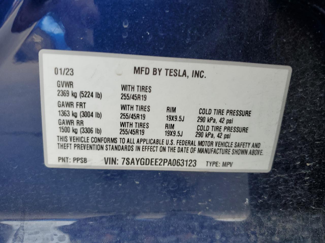 7SAYGDEE2PA063123 2023 Tesla Model Y