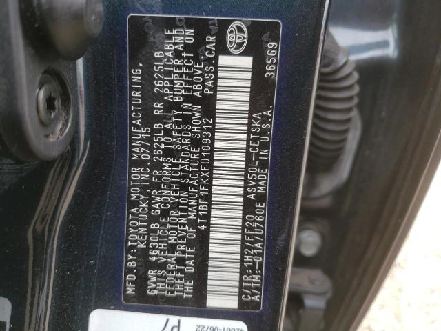 VIN 4T1BF1FKXFU109312 2015 Toyota Camry, LE no.12