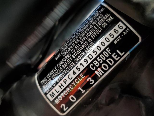 2013 HONDA CB500 F MLHPC4519D5000566