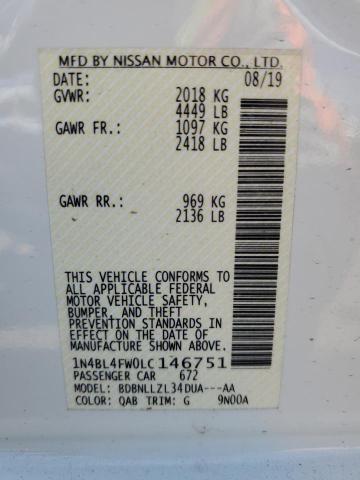 2020 Nissan Altima Platinum VIN: 1N4BL4FW0LC146751 Lot: 47869704