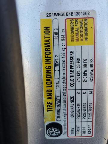 2011 Chevrolet Impala Lt VIN: 2G1WG5EK4B1301562 Lot: 51733654