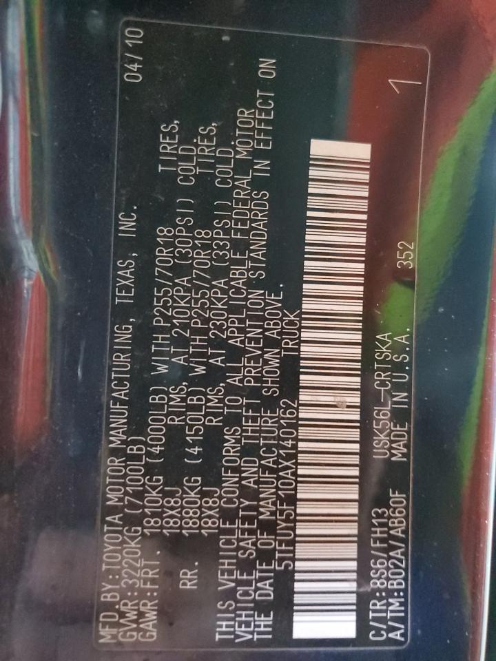 5TFUY5F10AX140162 2010 Toyota Tundra Double Cab Sr5