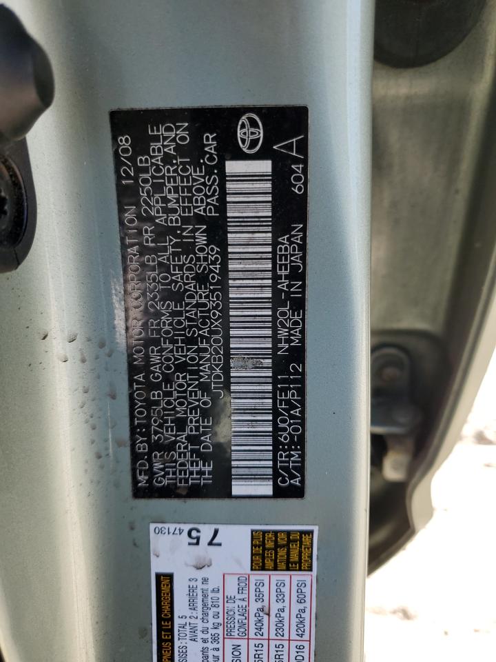 jtdkb20ux93519439 JTDKB20UX93519439 2009 Toyota Prius