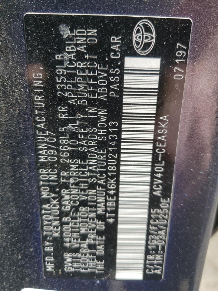 4T1BE46K18U214313 2008 Toyota Camry Ce