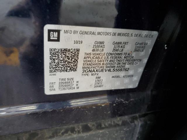 2020 Chevrolet Equinox Lt VIN: 3GNAXUEV4LS559762 Lot: 49681534