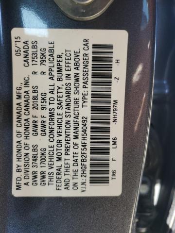 2015 HONDA CIVIC LX - 2HGFB2F54FH540492