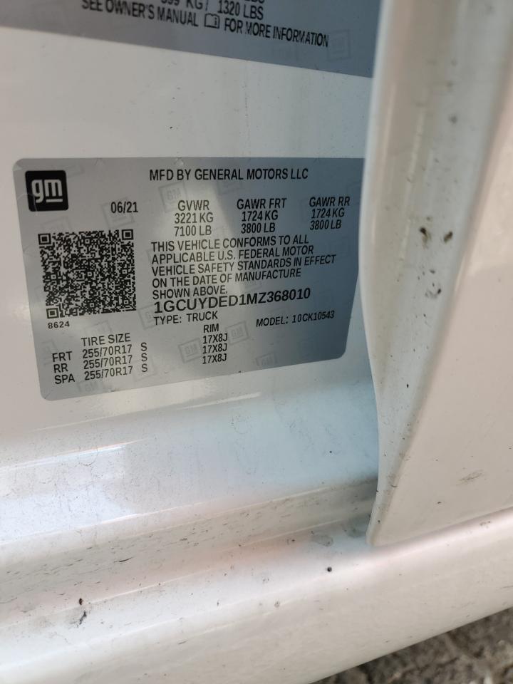 1GCUYDED1MZ368010 2021 Chevrolet Silverado K1500 Lt