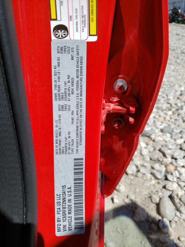 1C6SRFBT2NN134115 2022 Ram 1500 Big Horn/Lone Star