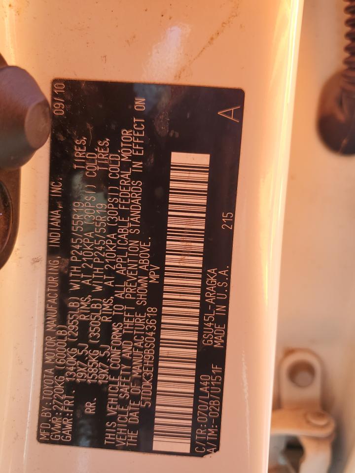 5TDDK3EH9BS043618 2011 Toyota Highlander Limited