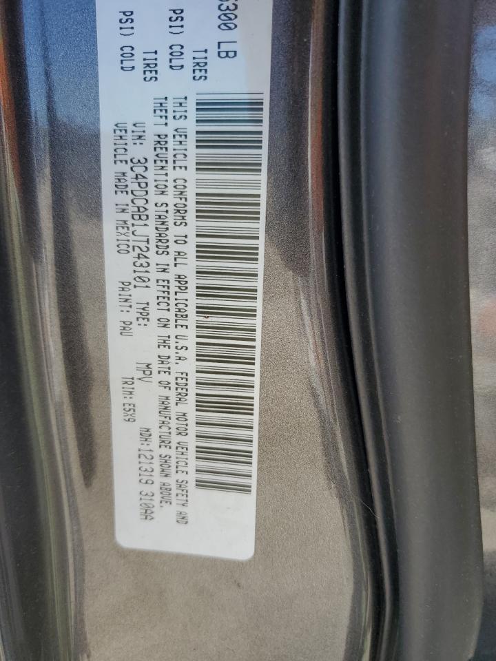 3C4PDCAB1JT243101 2018 Dodge Journey Se