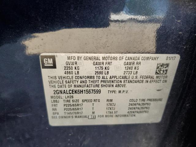2017 CHEVROLET EQUINOX LT - 2GNALCEK6H1567599