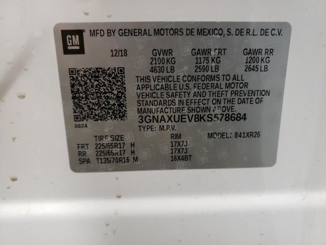2019 CHEVROLET EQUINOX LT - 3GNAXUEV8KS578684