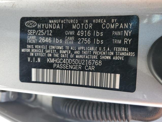 2013 Hyundai Genesis 3.8L VIN: KMHGC4DD5DU216768 Lot: 51665414