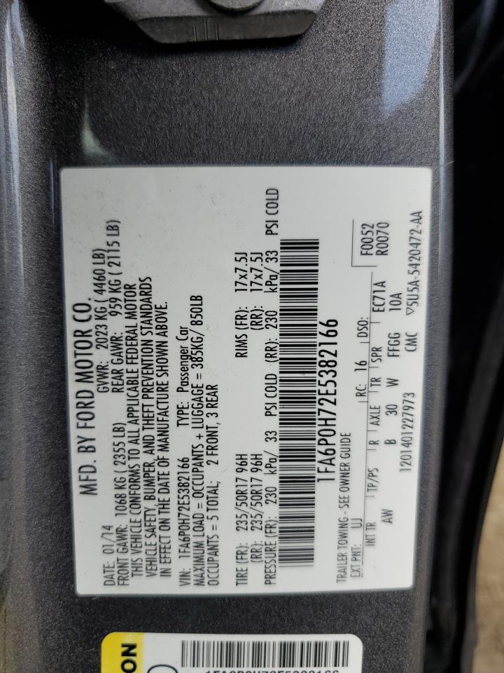 1FA6P0H72E5382166 2014 Ford Fusion Se