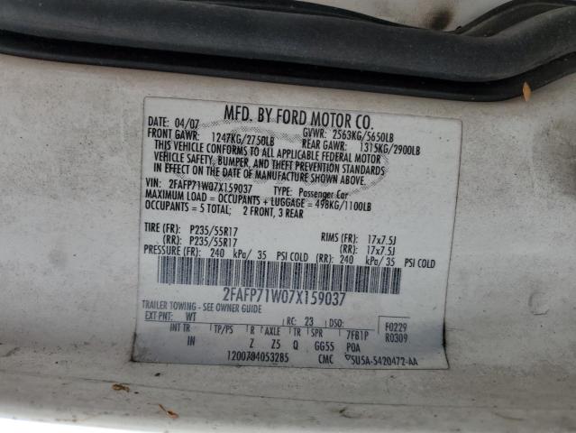 2007 Ford Crown Victoria Police Interceptor VIN: 2FAFP71W07X159037 Lot: 51157454