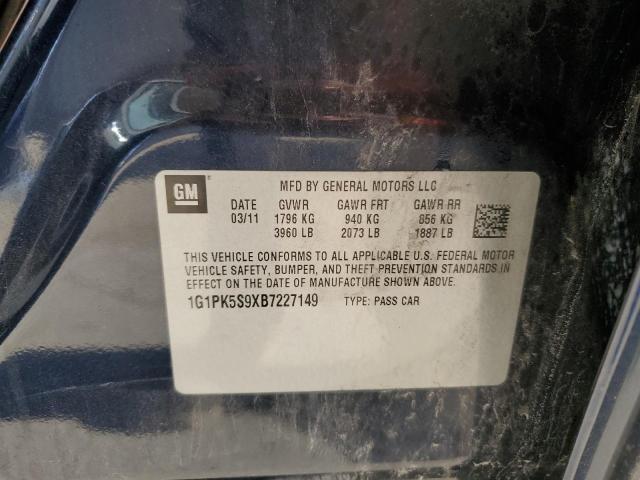 2011 Chevrolet Cruze Eco VIN: 1G1PK5S9XB7227149 Lot: 50074954