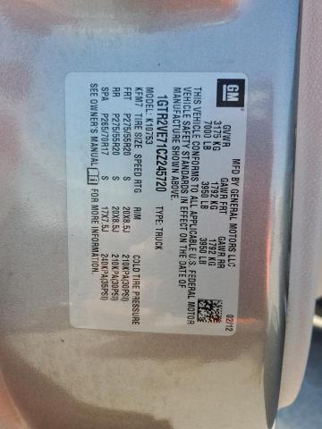 2012 GMC Sierra K1500 Sle VIN: 1GTR2VE71CZ245720 Lot: 52180464