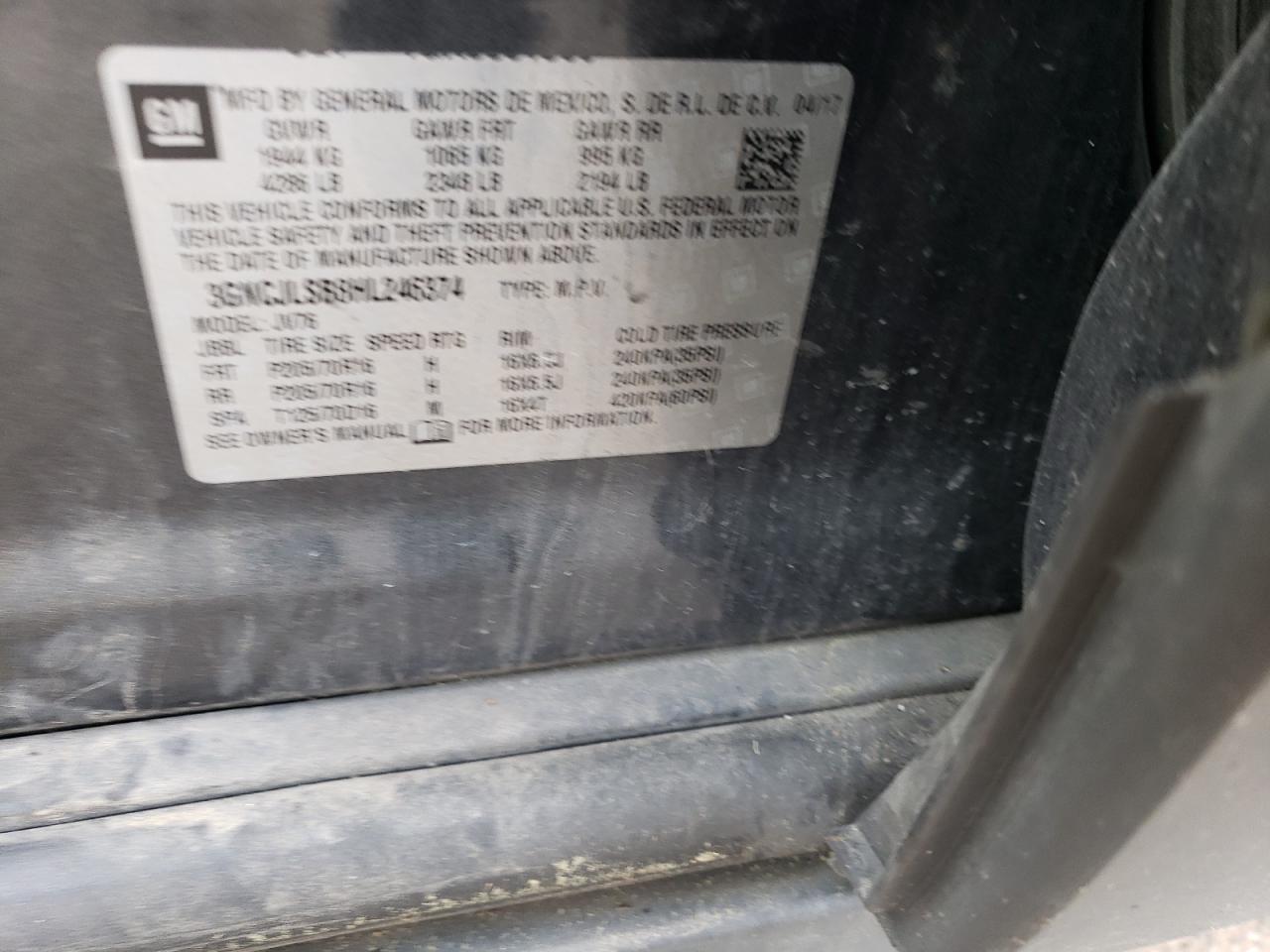 3GNCJLSB8HL246374 CHEVROLET TRAX 2017