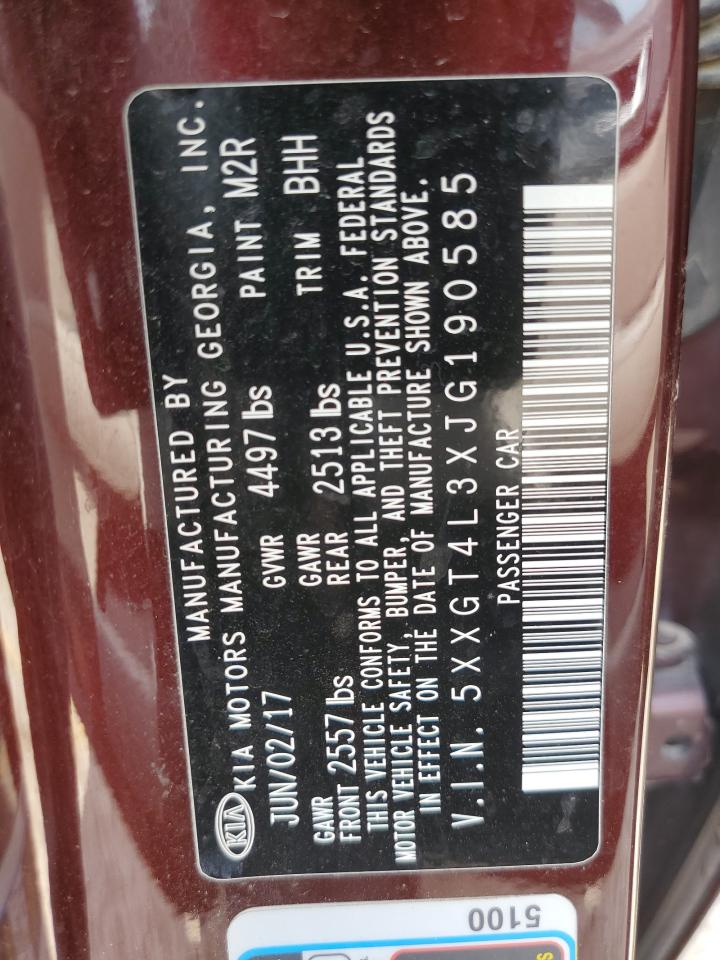 5XXGT4L3XJG190585 2018 Kia Optima Lx