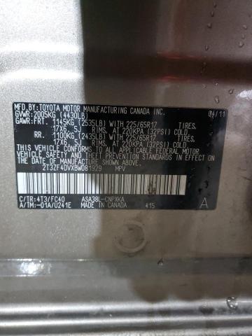 2011 Toyota Rav4 VIN: 2T3ZF4DVXBW081929 Lot: 50248504