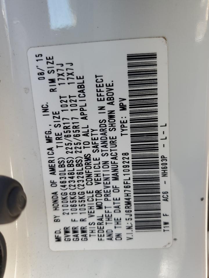 5J6RM4H76FL109228 2015 Honda Cr-V Exl