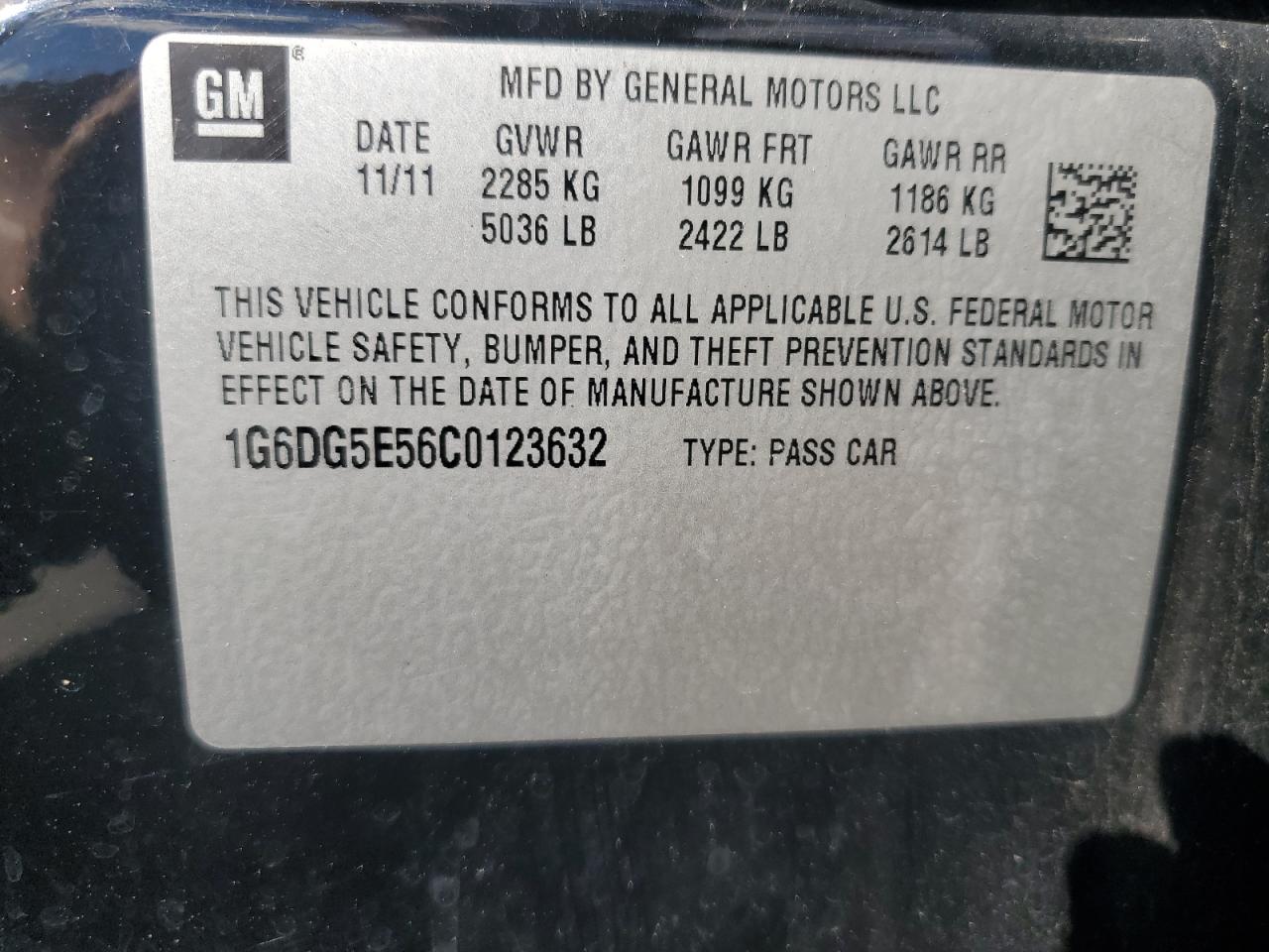 1G6DG5E56C0123632 2012 Cadillac Cts Luxury Collection