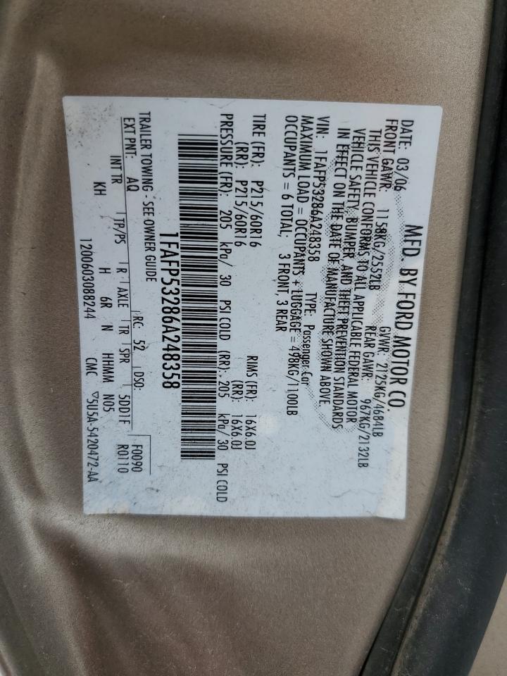 1FAFP53286A248358 2006 Ford Taurus Se