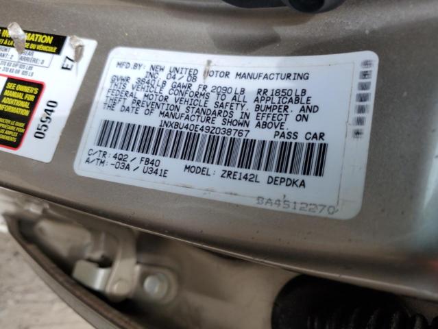 2009 Toyota Corolla Base VIN: 1NXBU40E49Z038767 Lot: 50996094