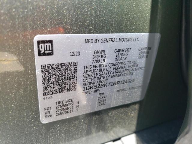 2024 GMC Yukon Slt VIN: 1GKS2BKT1RR124524 Lot: 51826884