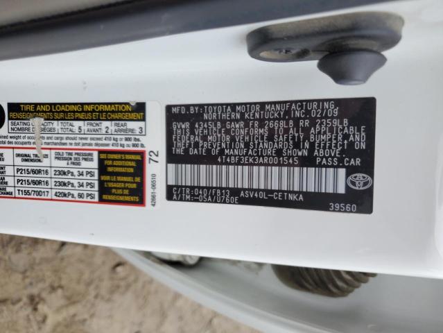 2010 Toyota Camry Base VIN: 4T4BF3EK3AR001545 Lot: 50170304